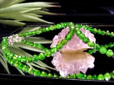 クロムダイオプサイト 緑色透輝石 ワイヤーブレスレット クロムダイオプサイトブレスレット アジャスター金具付き