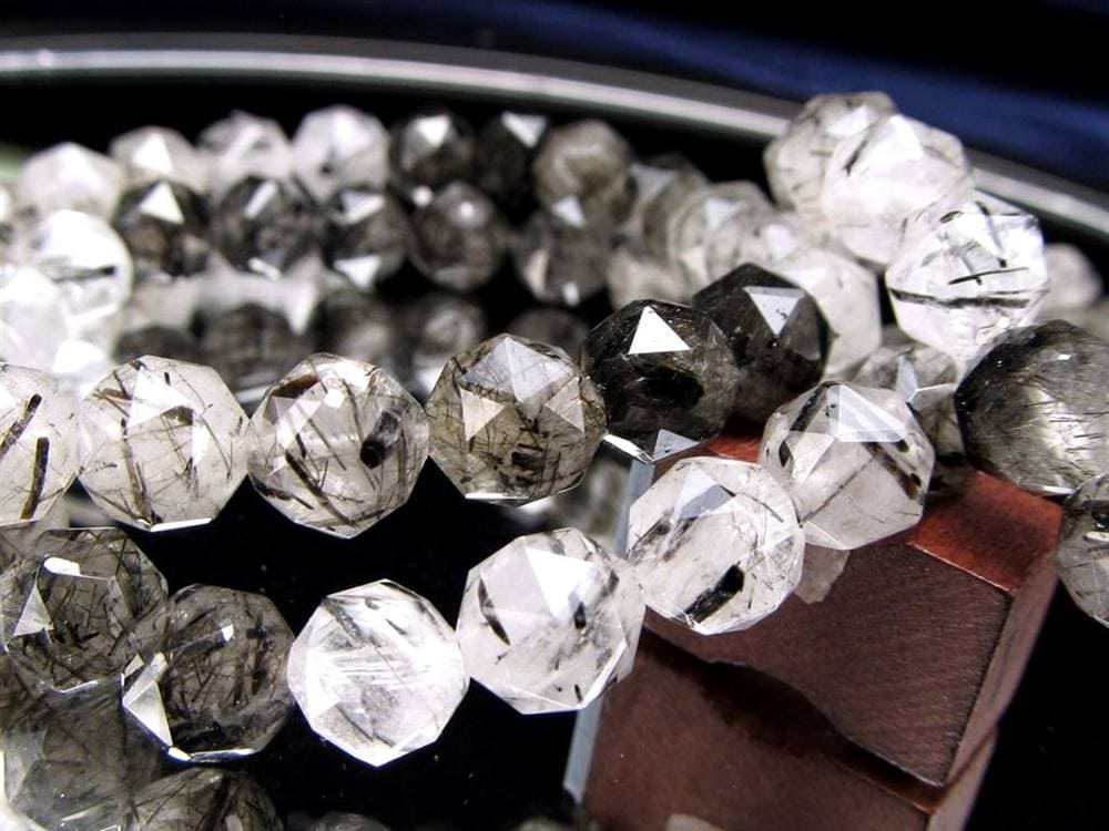 ブラックルチルクォーツ ブレスレット 黒針 ブラックトルマリン ルチルレイテッドクォーツ