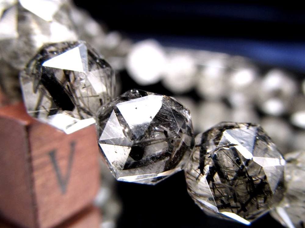 ブラックルチルクォーツ ブレスレット 黒針 ブラックトルマリン ルチルレイテッドクォーツ