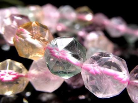 アメジスト シトリン ローズクォーツ グリーンフローライト スターカット ブレスレット