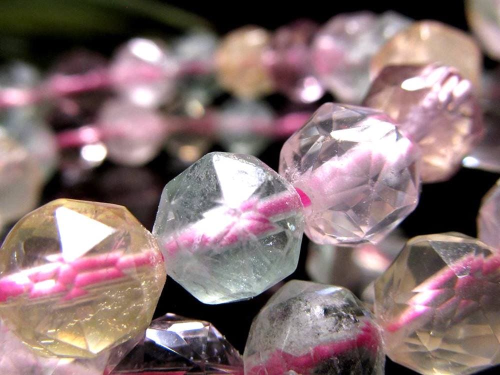 アメジスト シトリン ローズクォーツ グリーンフローライト スターカット ブレスレット