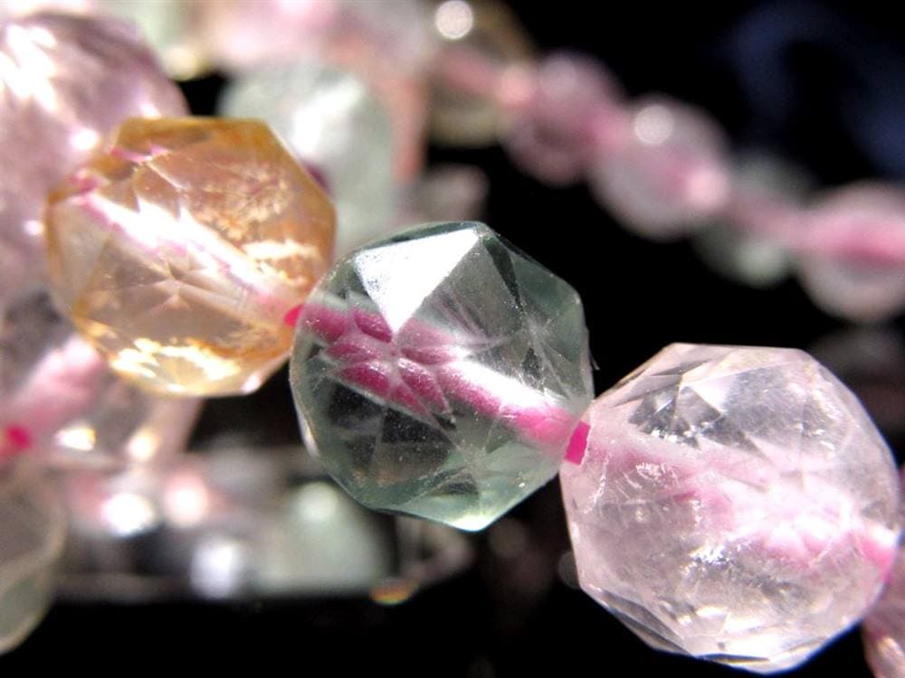 アメジスト シトリン ローズクォーツ グリーンフローライト スターカット ブレスレット