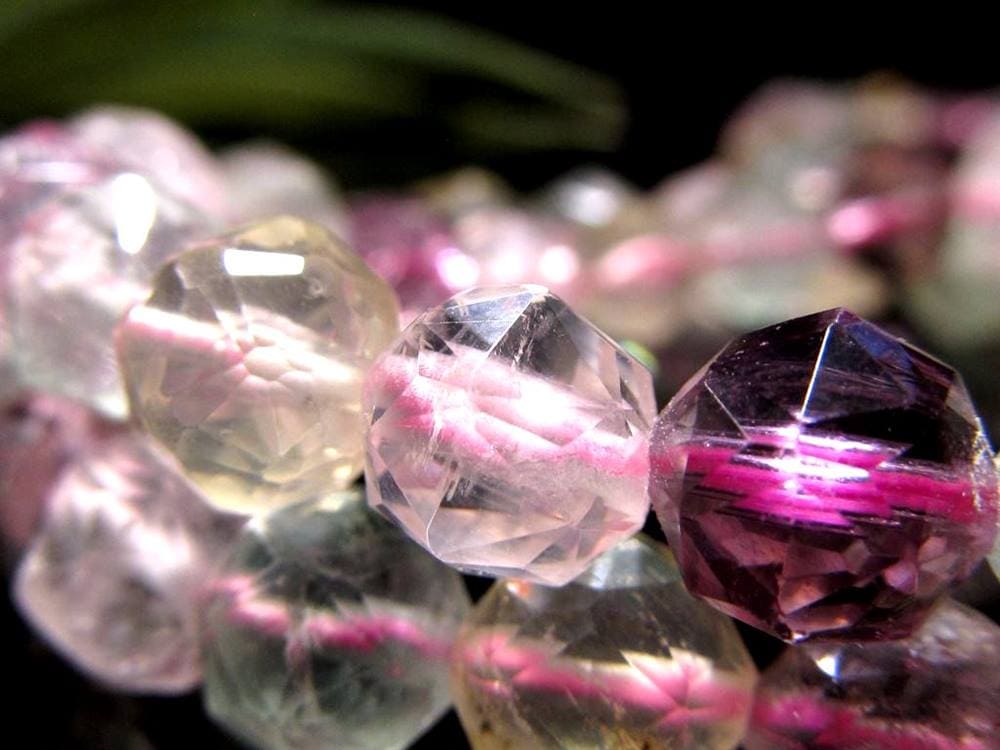 アメジスト シトリン ローズクォーツ グリーンフローライト スターカット ブレスレット