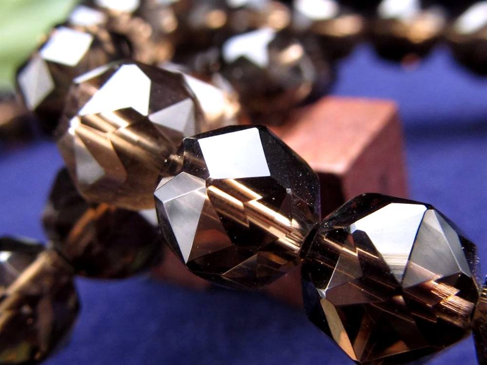 スモーキークォーツ 煙水晶 スターカット ブレスレット