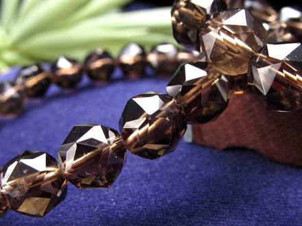 スモーキークォーツ 煙水晶 スターカット ブレスレット