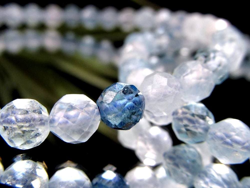 アクアマリン ボールカットブレスレット 3月の誕生石 藍玉