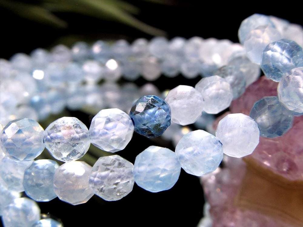アクアマリン ボールカットブレスレット 3月の誕生石 藍玉