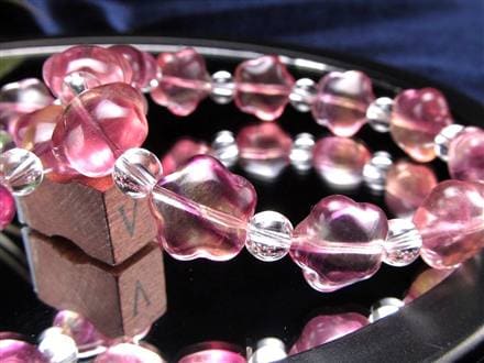 フローライト 蛍石 フラワー ブレスレット 花型