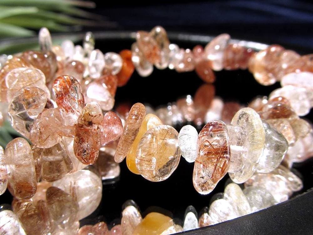 ルチルクォーツ ブレスレット MIXルチル 金紅石入り水晶 ルチレイテッドクォーツ