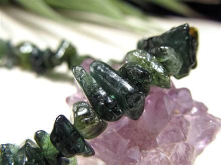 トルマリン 電気石 さざれ ブレスレット グリーントルマリン