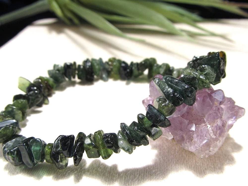 トルマリン 電気石 さざれ ブレスレット グリーントルマリン