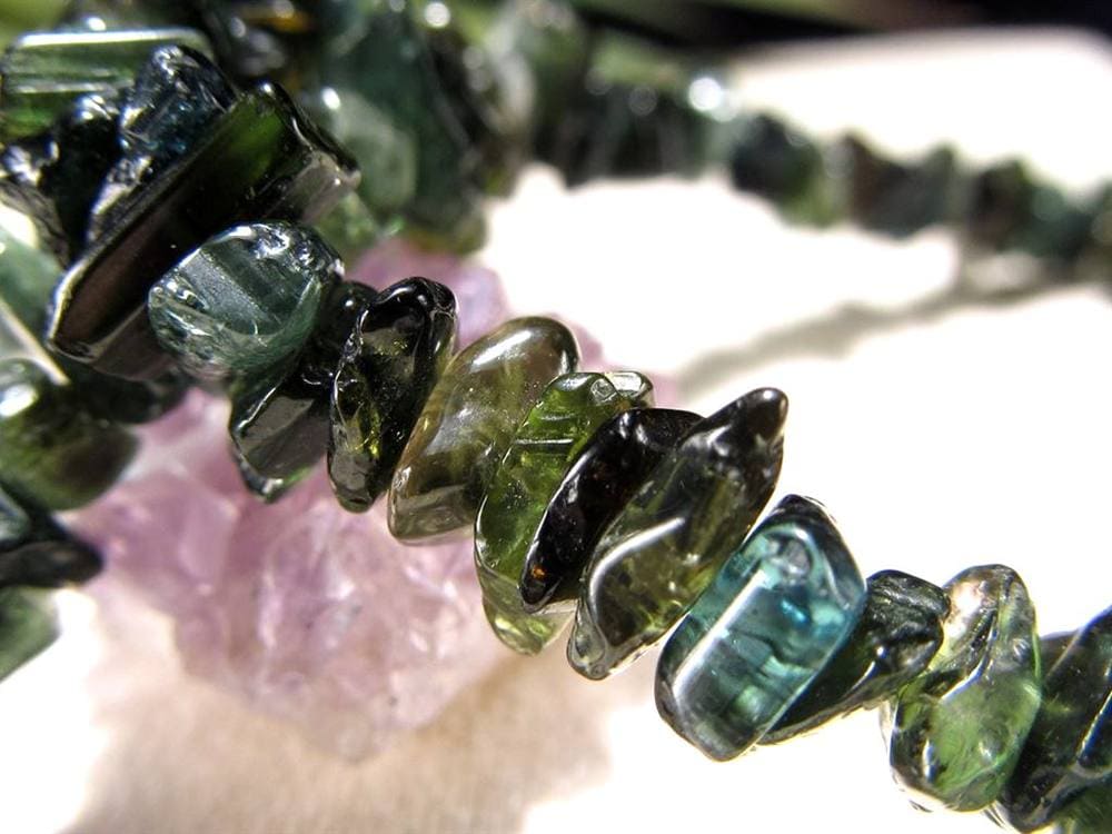 トルマリン 電気石 さざれ ブレスレット グリーントルマリン