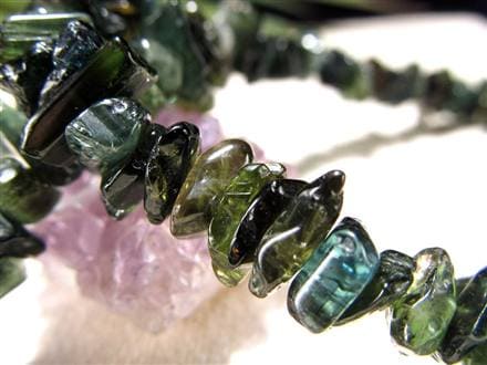 トルマリン 電気石 さざれ ブレスレット グリーントルマリン