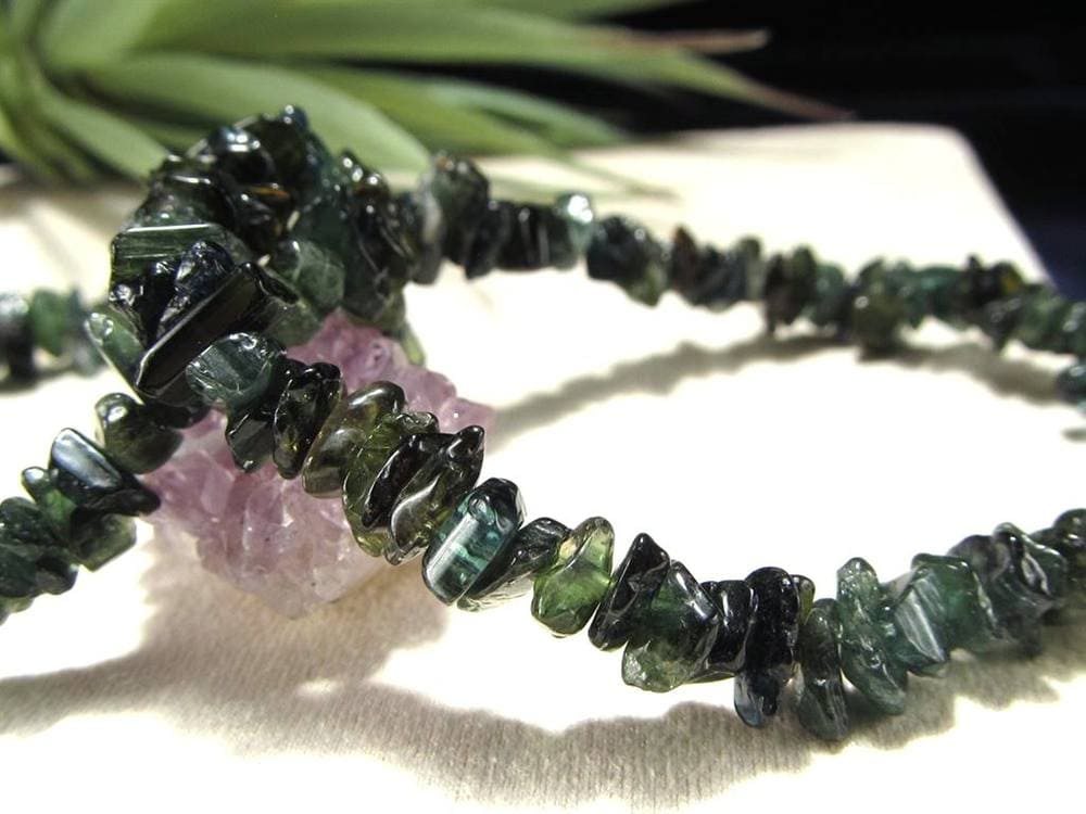 トルマリン 電気石 さざれ ブレスレット グリーントルマリン