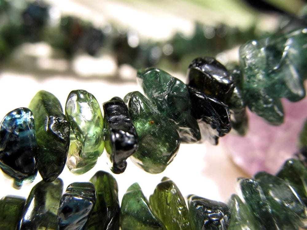 トルマリン 電気石 さざれ ブレスレット グリーントルマリン