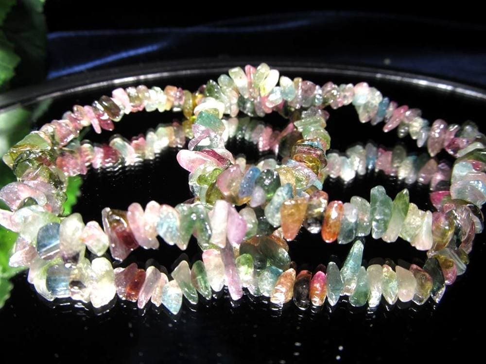 トルマリン 電気石 さざれ ブレスレット グリーントルマリン