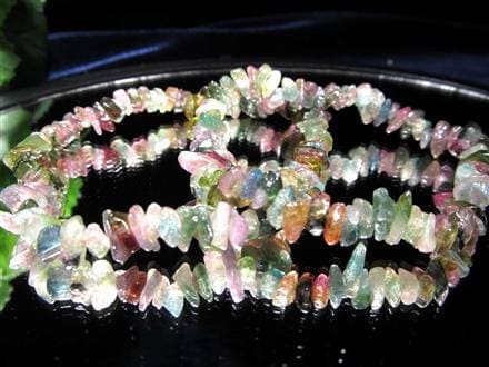 トルマリン 電気石 さざれ ブレスレット グリーントルマリン