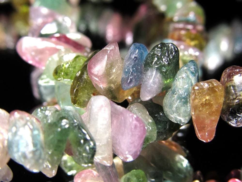 トルマリン 電気石 さざれ ブレスレット グリーントルマリン