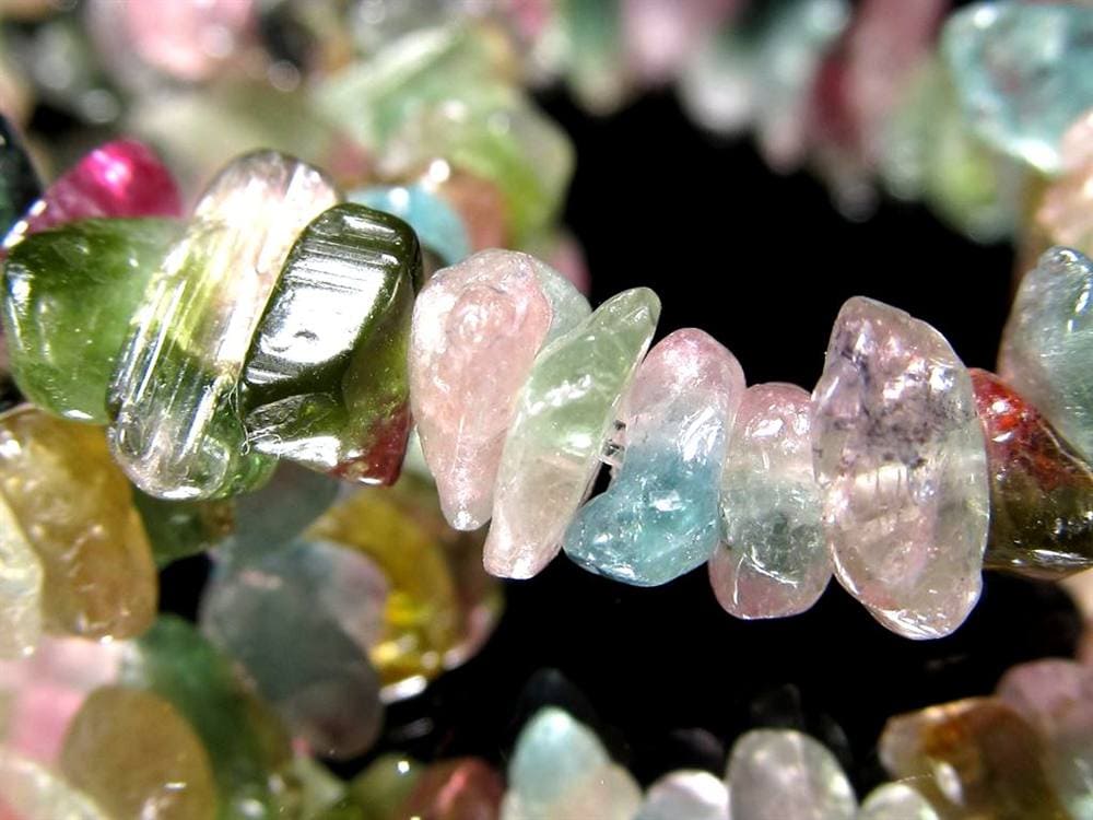 トルマリン 電気石 さざれ ブレスレット グリーントルマリン