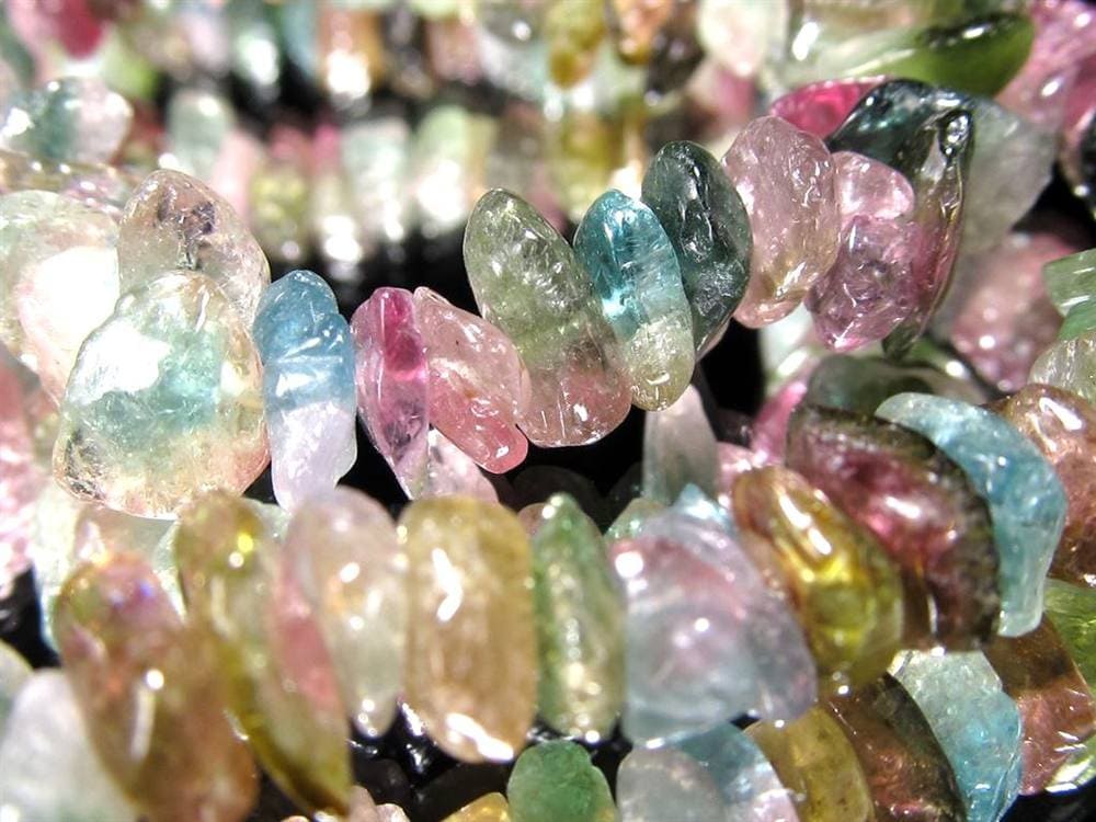 トルマリン 電気石 さざれ ブレスレット グリーントルマリン