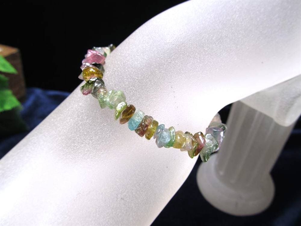 トルマリン 電気石 さざれ ブレスレット グリーントルマリン