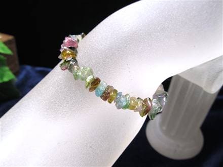 トルマリン 電気石 さざれ ブレスレット グリーントルマリン