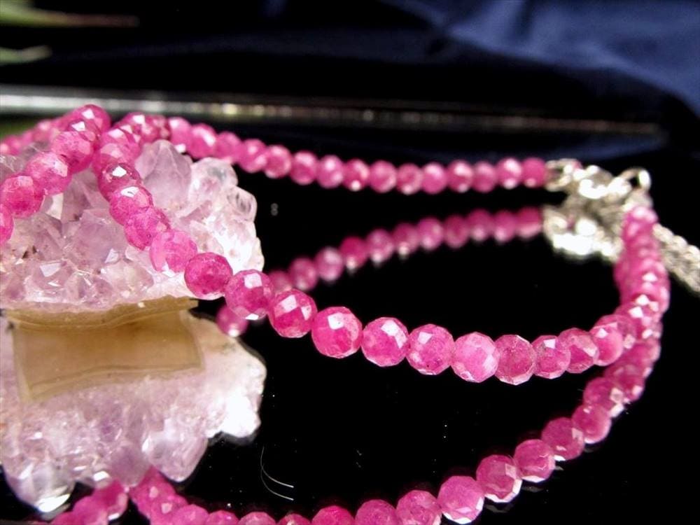 ルビー ワイヤーブレスレット 7月の誕生石 ルビーブレスレット アジャスター金具付き