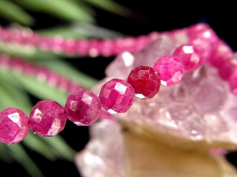 ルビー ワイヤーブレスレット 7月の誕生石 ルビーブレスレット アジャスター金具付き