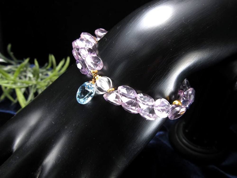アメジスト トパーズ 水晶 ブレスレット