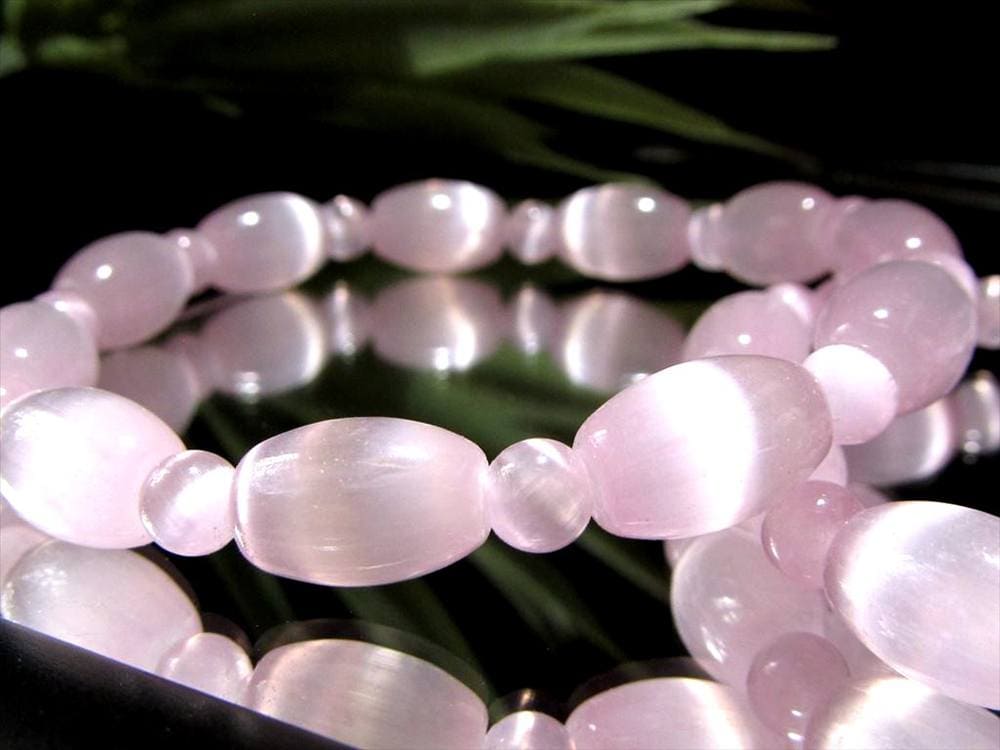 セレナイト 透石膏 ブレスレット キャッツアイ  ジプサム
