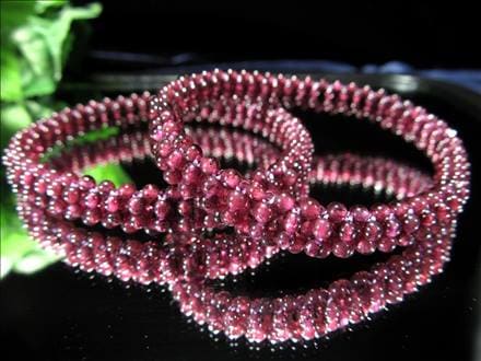 ガーネット ワイヤーブレスレット 1月の誕生石 柘榴石 マグネットクラスプ