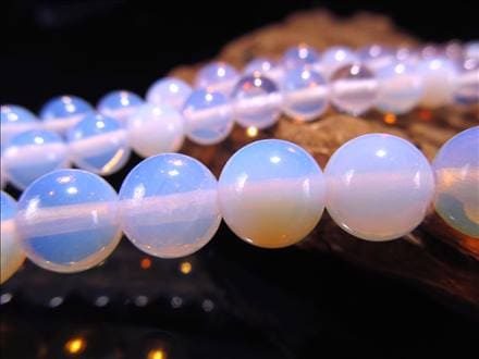 ビーズ連 オパール オパライト シンセティックオパール 天然石