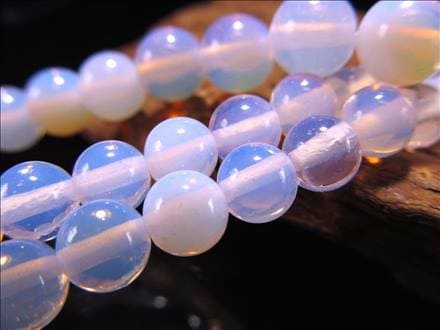 ビーズ連 オパール オパライト シンセティックオパール 天然石