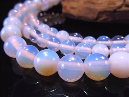 ビーズ連 オパール オパライト シンセティックオパール 天然石