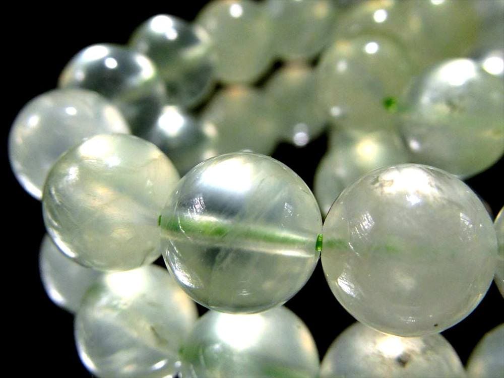 プレナイト 葡萄石 ビーズ連 連材
