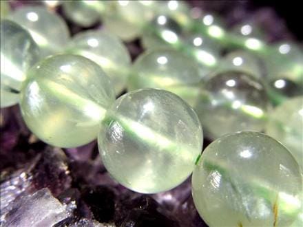 プレナイト 葡萄石 ビーズ連 連材