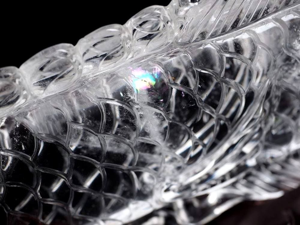 アロワナ 置物 水晶 龍魚 風水