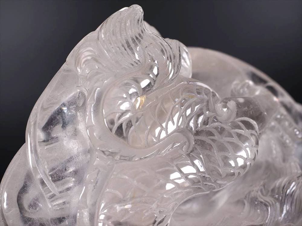 水晶 置物 龍 彫刻 開運