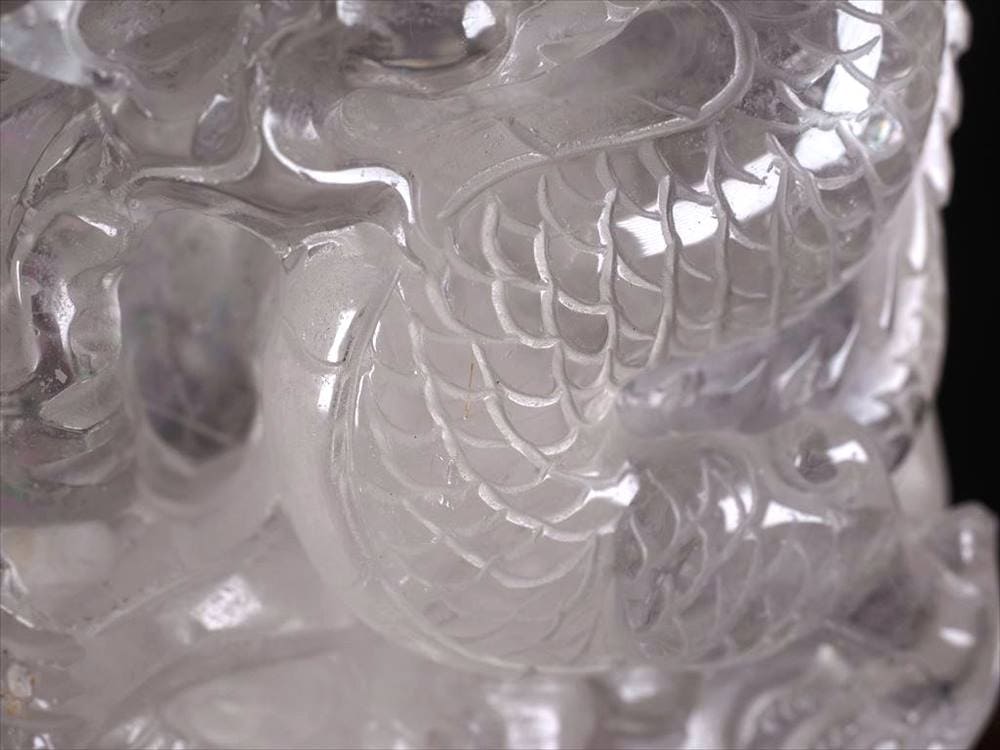 水晶 置物 龍 彫刻 開運