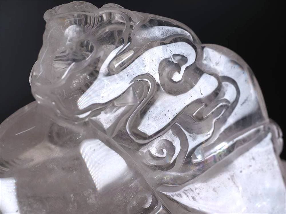 水晶 置物 龍 彫刻 開運