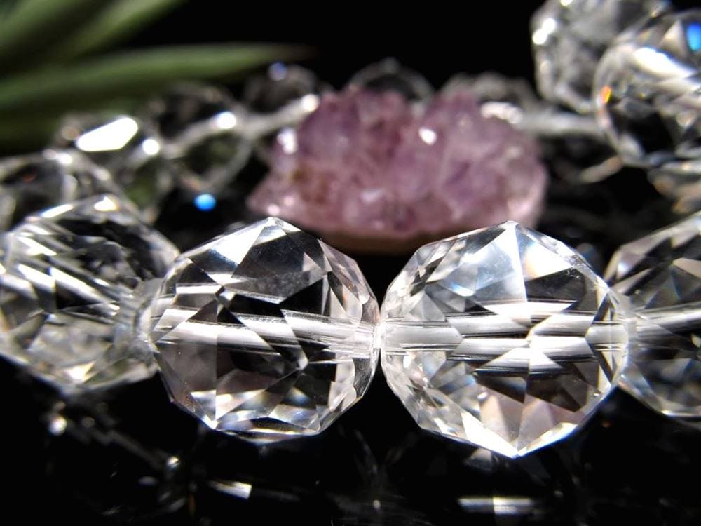 水晶 クリスタル ブレスレット クオーツ きつね彫刻