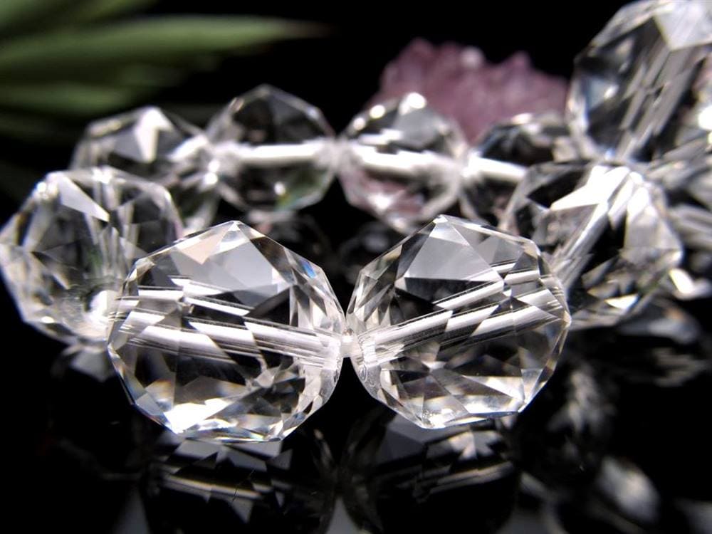 水晶 クリスタル ブレスレット クオーツ きつね彫刻