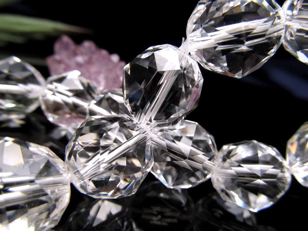 水晶 クリスタル ブレスレット クオーツ きつね彫刻