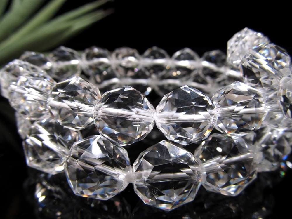 水晶 クリスタル ブレスレット クオーツ きつね彫刻