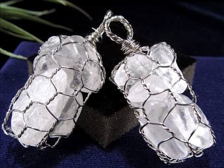 天然水晶 原石 水晶 クォーツ ワイヤーラップ ペンダントトップ