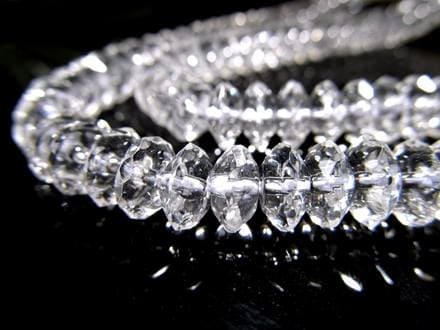 ☆一連☆縁のみカットタイプ☆天然水晶☆繊細カット入りソロバン型 
