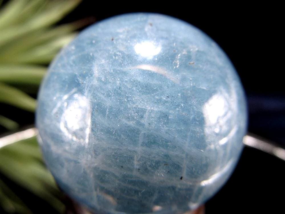 アクアマリン 丸玉 シラー スフィア 置物