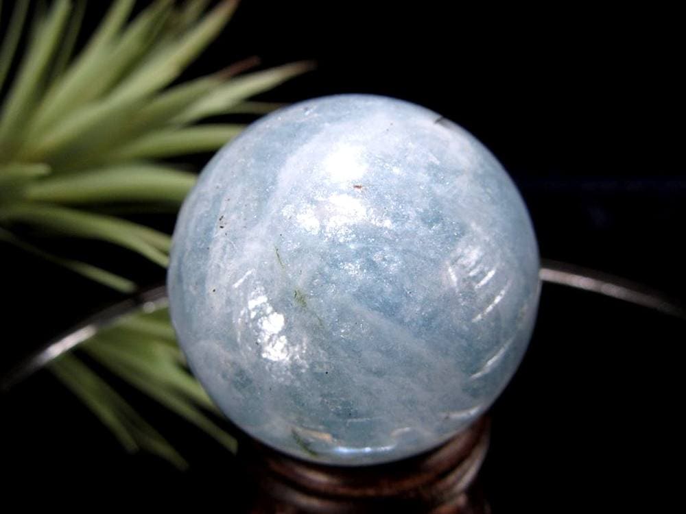 アクアマリン 丸玉 シラー スフィア 置物