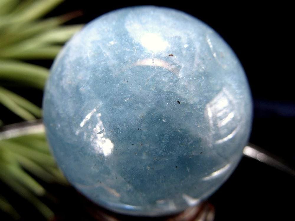 アクアマリン 丸玉 シラー スフィア 置物