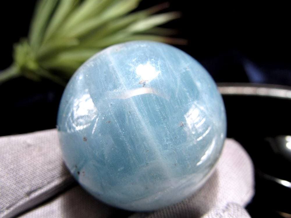アクアマリン 丸玉 シラー スフィア 置物
